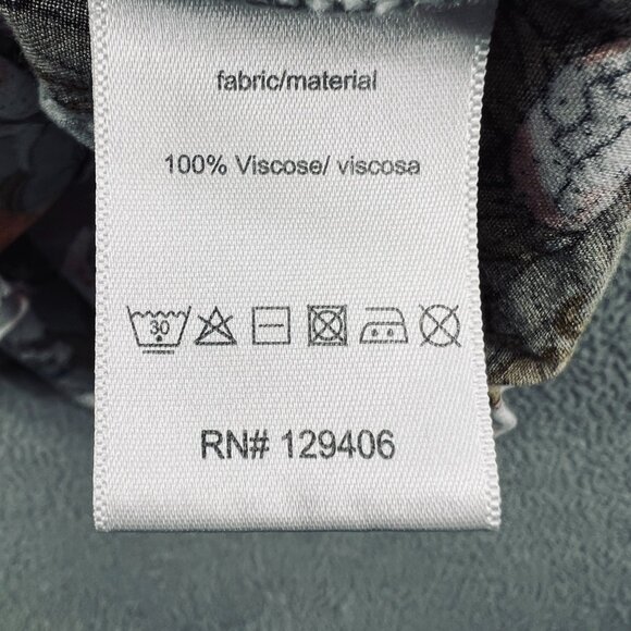 Lascana Venus Womens Boho Floral Peasant Blouse M Green Puff Sleeve Cottagecore - Picture 5 of 10